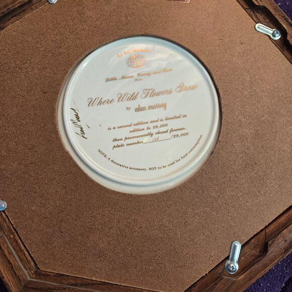 Collectible Plate w/Frame: Where the Wildflowers Grow by Alan Murray - Picture 2 of 2